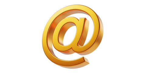 Obraz premium A shiny golden at symbol floating in the darkness representing email and online communication usage