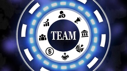 pressing a Join The Team button on a clear projection ,Business, Technology and network concept. Animated Dynamic wave of color particles. 4k video - Powered by Adobe