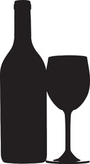 wine bottle and glass