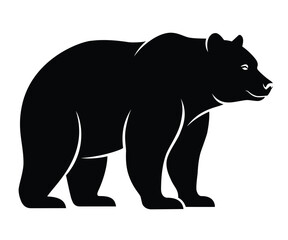 Black bear standing silhouette, a powerful and majestic animal icon for wilderness, nature, wildlife, or outdoor adventure branding.
