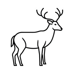 elk animal line vector illustration
