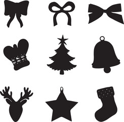 silhoutte vector christmas icon
