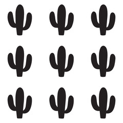 Simple cactus pattern creates a Southwestern design, perfect for fabric, backgrounds, or adding a touch of desert chic.