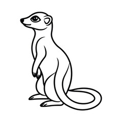 meerkat line vector illustration