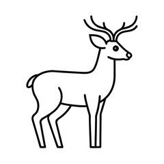 reindeer line vector illustration
