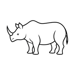 rhinoceros line vector illustration