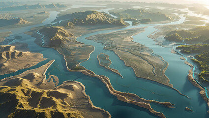 aerial view of the river