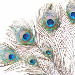 Obraz premium Peacock feathers, vibrant colors, delicate