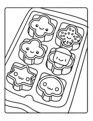Cute Kawaii Coloring Pages – Fun and Easy Printable Line Art for Kids and Adults, Kawaii Fun Coloring Sheets, Simple and Sweet Line Art for Relaxation, Print