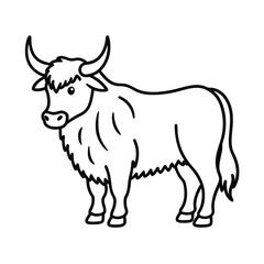 yak line art vector