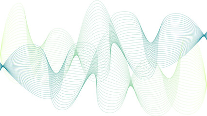 	
Vector curvy abstract line art wavy flowing dynamic colorful lines white background in concept music or sound, wave, wind, information flow	
