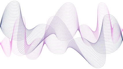 	
Vector curvy abstract line art wavy flowing dynamic colorful lines white background in concept music or sound, wave, wind, information flow	
