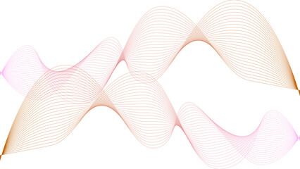	
Vector curvy abstract line art wavy flowing dynamic colorful lines white background in concept music or sound, wave, wind, information flow	
