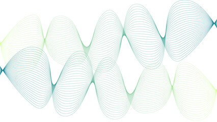 	
Vector curvy abstract line art wavy flowing dynamic colorful lines white background in concept music or sound, wave, wind, information flow	
