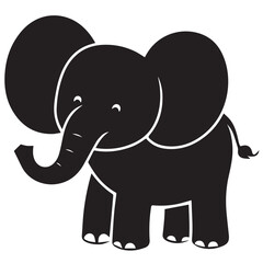 Fototapeta premium Minimalist Elephant Logo Vector in Silhouette Style – Majestic Animal Design for Wildlife Conservation, Safari Brands, Nature Logos, Eco-Friendly Products, Travel Agencies, and Elegant Branding