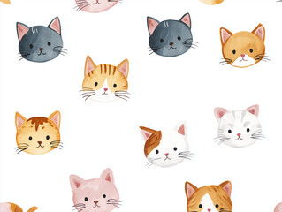 Obraz premium seamless pattern cute cat 