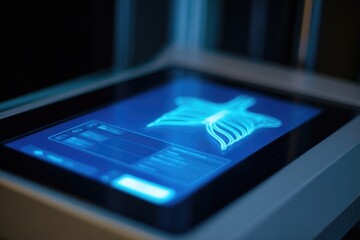 bioprinting interface screen with layered anatomical model previewed