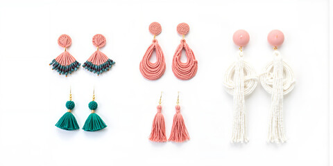 Colorful beaded drop earrings in various styles and shapes  