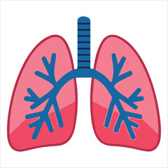 Human lungs in cartoon style. Friendly anatomy vector ideal for pediatrician offices and wellness infographics.