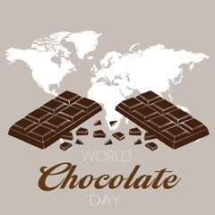 World Chocolate Day Celebration Card Design. Celebrate World Chocolate Day With Chocolate 