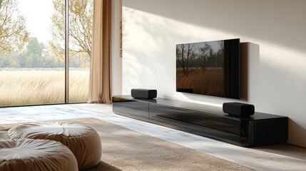 Modern home theater autumn landscape view