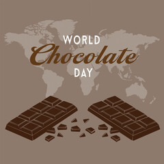 World Chocolate Day Celebration Card Design. Celebrate World Chocolate Day With Chocolate 