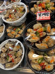 Fermented crab at korean local market