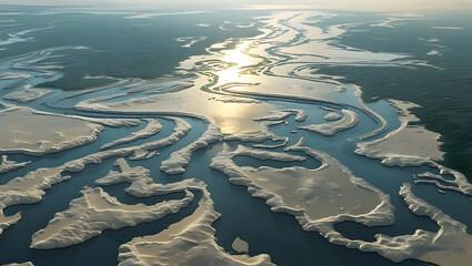 aerial view of the river