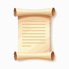 Old parchment scroll with blank lines for writing notes  