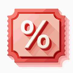 Discount price tag with percentage symbol in flat design style  