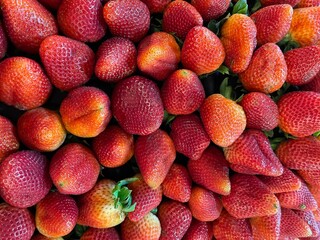 fresh strawberries in the market
