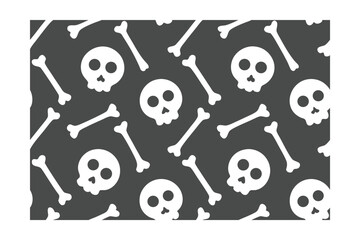 Skulls bones pattern on a dark gray skeleton halloween