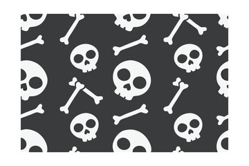 Skulls bones pattern on dark gray for halloween skeleton
