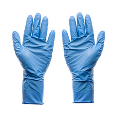 Blue rubber gloves isolated on transparent background