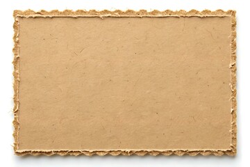 Obraz premium Vintage Brown Cardboard Tag with Torn Edges Rustic Texture Background