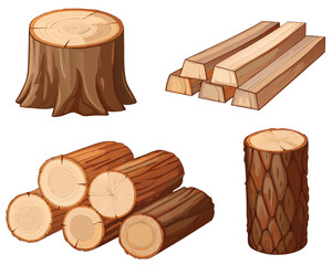 stack of wood vector