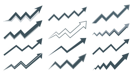 Zig Zag Arrow Collection Pointing Up Vector