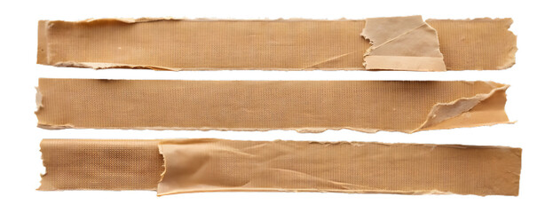 brown adhesive tape isolated on transparent background