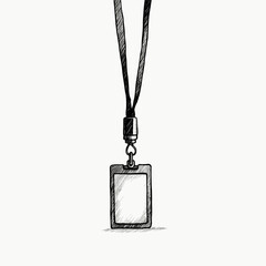 Blank ID badge on a lanyard with a simple hanging design  