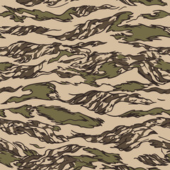 Camouflage seamless pattern.  Tiger stripe camouflage pattern. Forest real tree camouflage design. Hunting camouflage. Tiger stripe pattern.