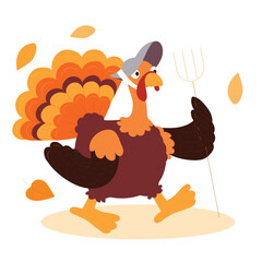 hand drawn thanksgiving character set vector design