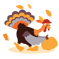 hand drawn thanksgiving character set vector design