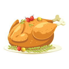 happy thanksgiving day icon with-turkey label-basket pumpkin hat vector design