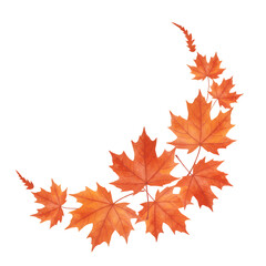 Autumn Maple Leaves Crescent Design Element