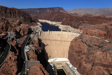 Hoover Dam. The photo was taken in 2023. The platinum was removed along with power grids, parking...