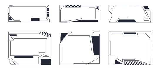 Set of geometric abstract frame. Minimal shape for web design, posters, game.