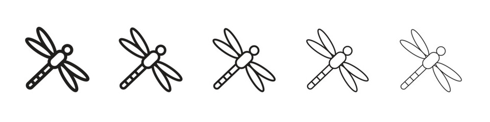 Dragon fly icon isolated silhouette on white background. Vector illustration.