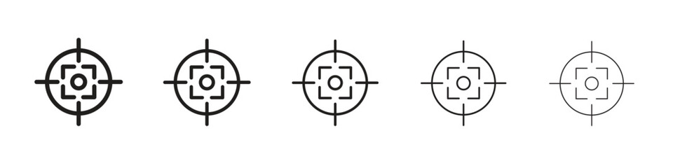 Gun target icon isolated silhouette on white background. Vector illustration.