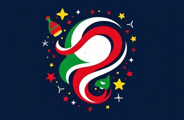 Dynamic abstract Independence Day design with flag ribbon tornado