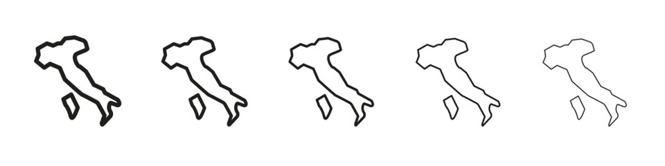 Italy flag icon isolated silhouette on white background. Vector illustration.